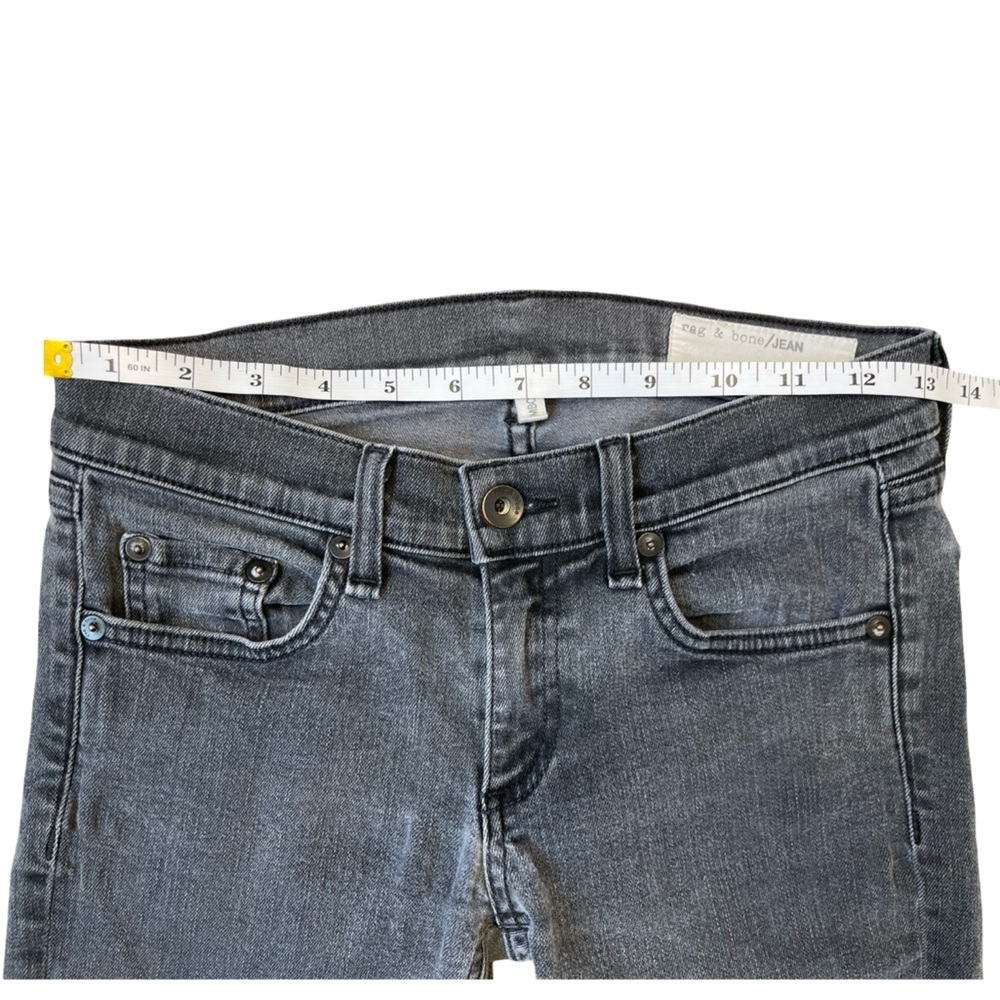 Rag & Bone Tomboy Cropped Skinny Boyfriend Jeans Faded Black Wash - Size 24 - Picture 5 of 12